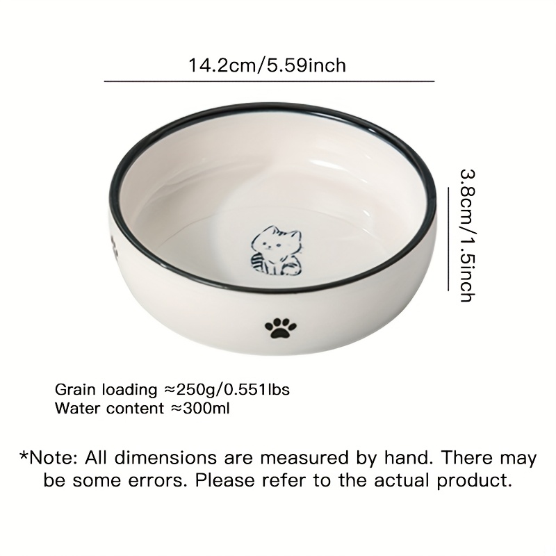 ceramic cat bowl cute kitten design anti tip spill proof pet