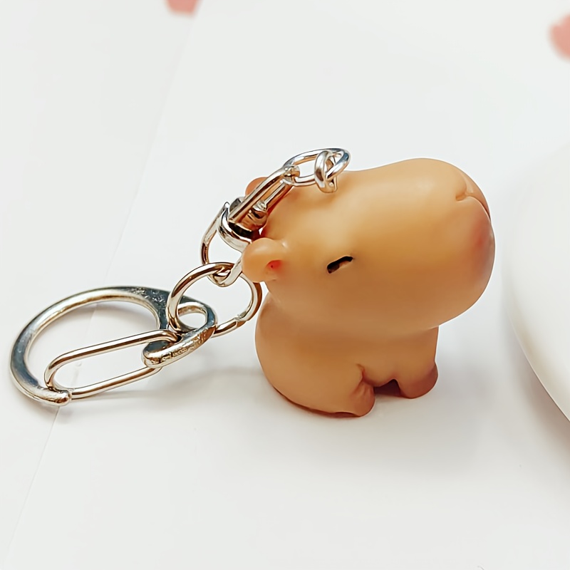 Capybara Schlüsselanhänger – Lustiges Wasserschwein Aus Metall, Goldfarben, Für Rucksack & Schlüssel