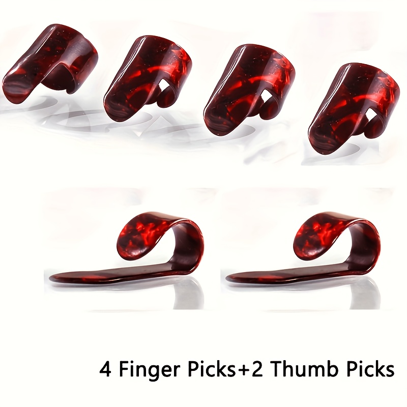 TEMU 6pcs Thumb Picks And Finger Picks - Best For Fingerstyle Guitar, Banjo, Or Ukulele