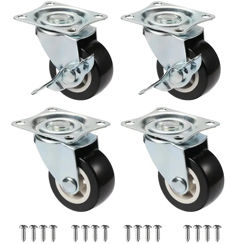 Juego De 4 Ruedas Giratorias De 4 Pulgadas, Ruedas De Poliuretano