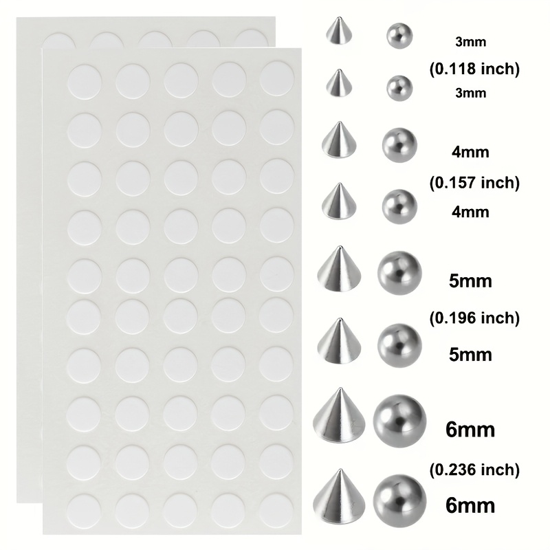 Image of 8/16pcs Fake Piercing Set Nose Ring Lip Stud Eyebow Face Sticker Non Piercied Ball Cone Earrings Body Jewelry