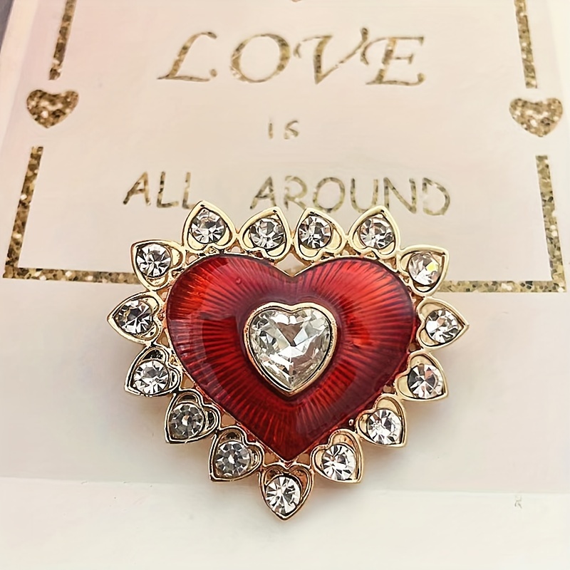 

Elegant Vintage-inspired Heart Brooch - Fashion Accessory, Perfect Gift Idea