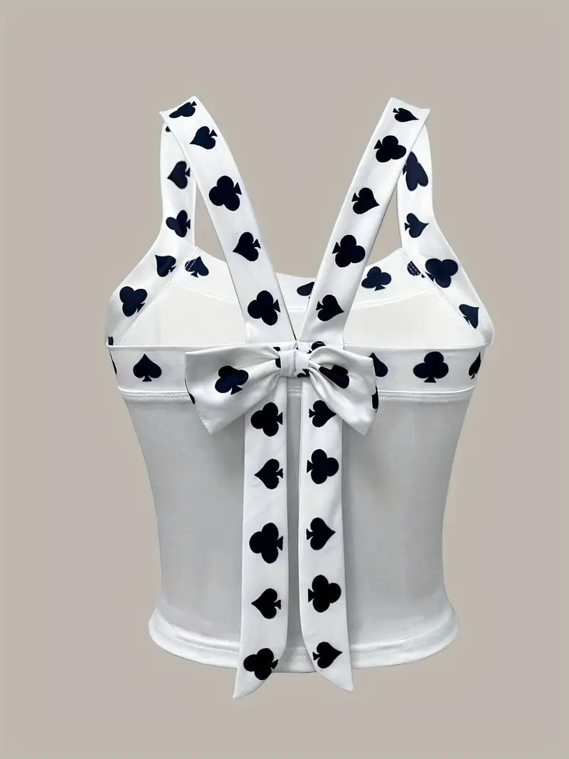 bow back tank top sexy sleeveless slim top for womens clothing details 1