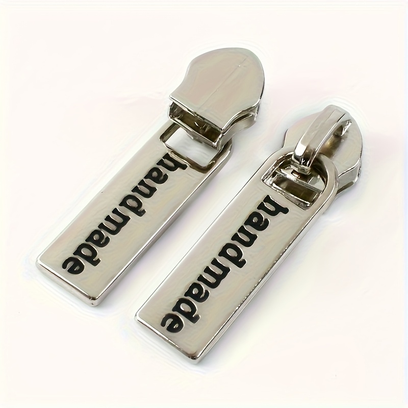 TEMU 10pcs Laser Customized Fashion Handmade Text Zipper Slider - Replaceable Zipper Head - Nylon Zipper Bag - Suitcase Zipper - Clothing Zipper -