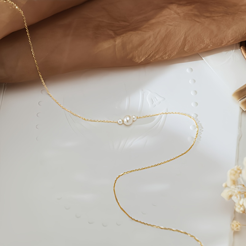 Smile Ripple · Necklace | Three-strand Smile Collarbone Chain | Wedding Bridesmaid Gift |