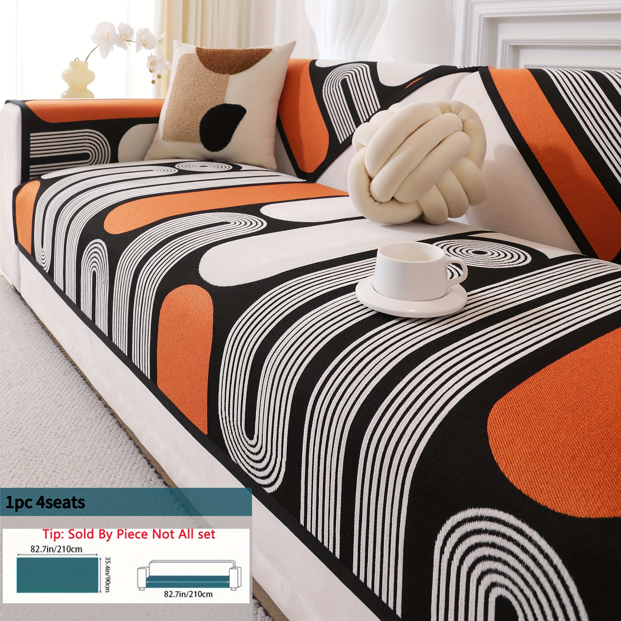TEMU Cuscino per stile boh矇mien 1 pz, copertura per in tessuto antiscivolo, lavabile in lavatrice, agli animali domestici, design con stampa retr簷,