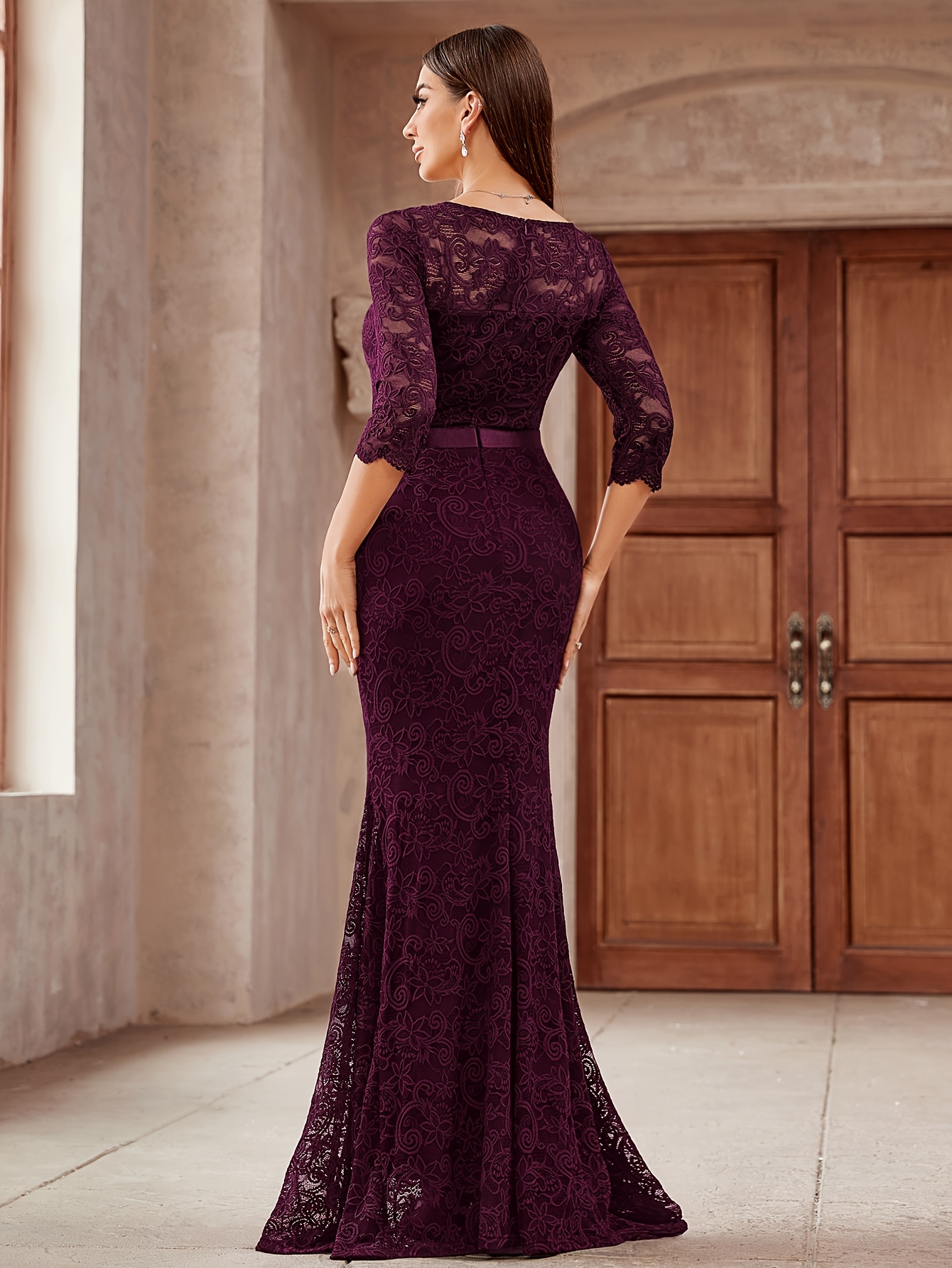 floral lace bridesmaid dresses Plus Size Wholesale Maxi Long Embroidery Bridesmaid Dress main image 0