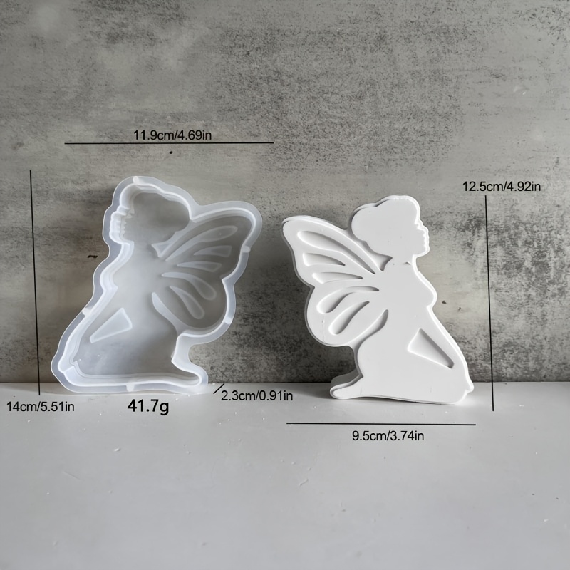 TEMU Moules en silicone et résine 3D pour figurine de princesse fée sirène, moule à faire soi-même pour artisanat et décoration d'intérieur, outil de