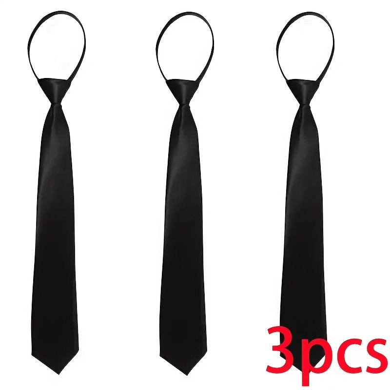 3pcs Performance Tie, Black , Student Performance Tie, Unisex
