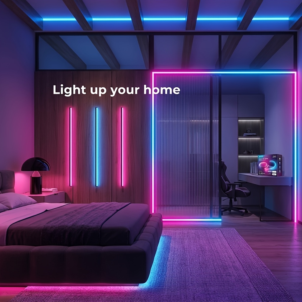 Smart RGB LED Light Strip with App Control, Music Sync