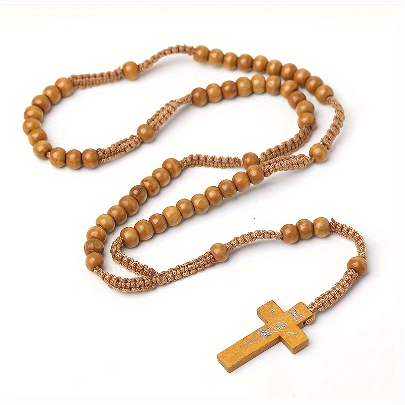 10pcs/pack 2 brown color wood rosary / cord religious rosary