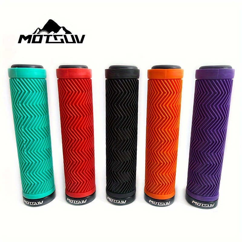 

Motiv 5pcs Mtb Mountain Bike Handlebar Grip, Non-slip Rubber Bicycle Handle Grips With Single-side Lock-on End Caps, Cycling Accessories