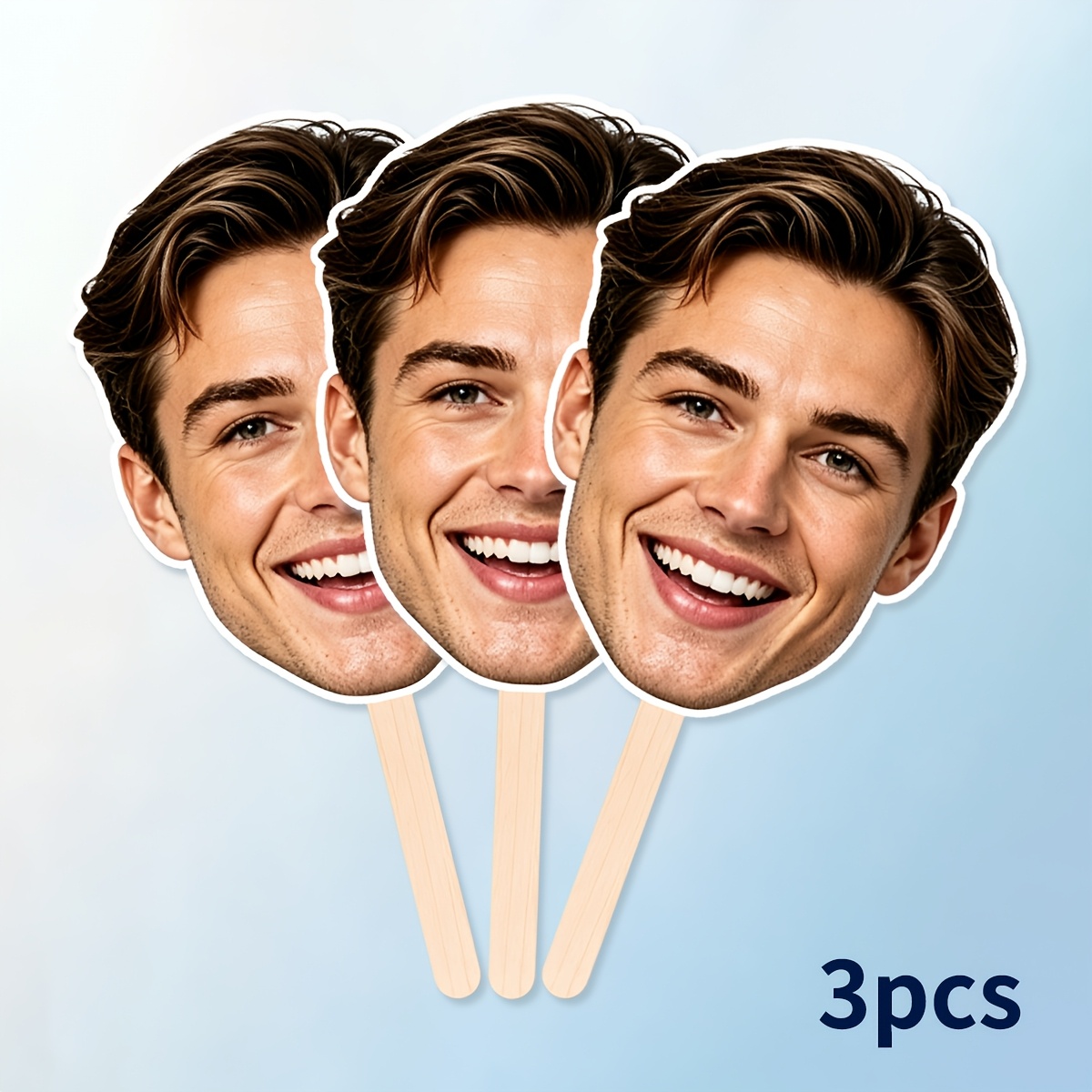 TEMU Custom Photo Face Cutout On A Stick, Personalized Handheld Party Mask For Christmas Parties, Halloween Costumes, And Photo Booths, Without