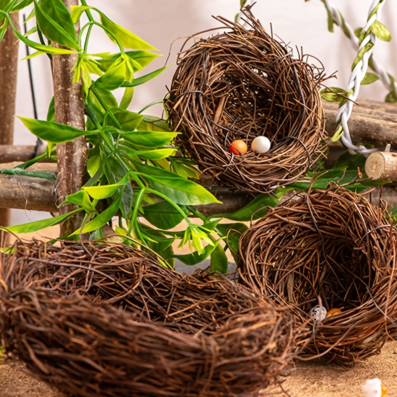 

7pcs Realistic Resin Bird Nests With Eggs Decor, Artificial Plant Moss Micro Landscape Diy Gardening Ornaments, Handcrafted Woven Decorations For Easter, Halloween, Thanksgiving Home Decor