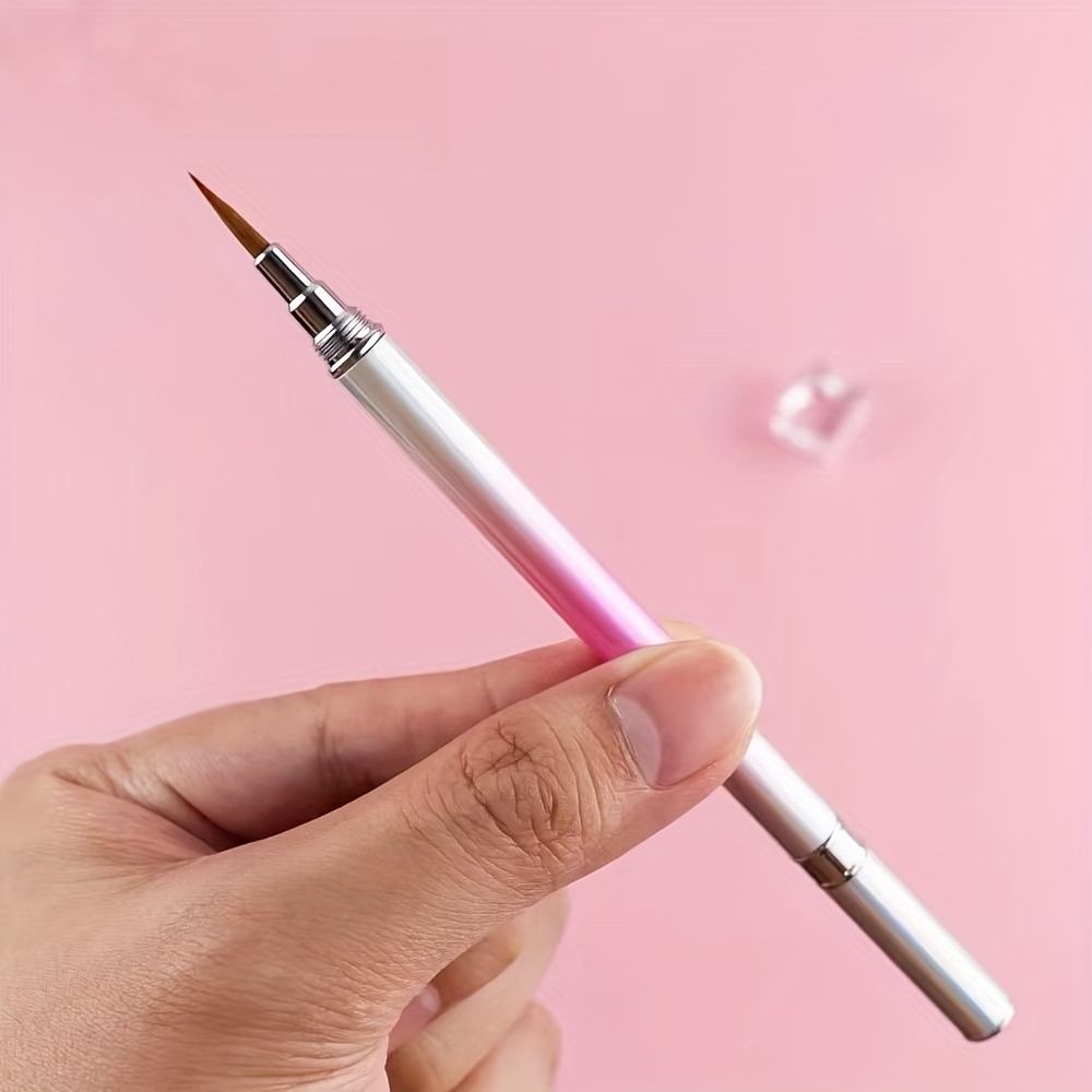 High-quality Gradient Metal Handle 100% Kolinsky Nail Art Brush For Gel Nail Design And Painting