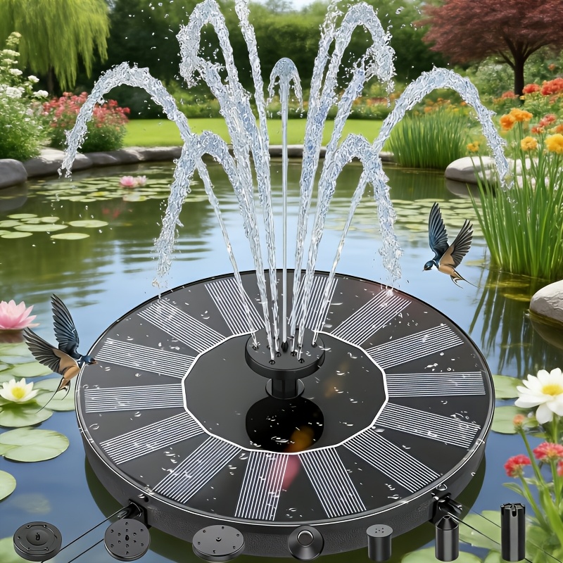 E-shop 2025 Neue . , kleiner schwimmender Landschaftsspringbrunnen mit 6 Düsen, entwickelt für Vogeltränken, dekorative Teiche im Freien, Gärten,