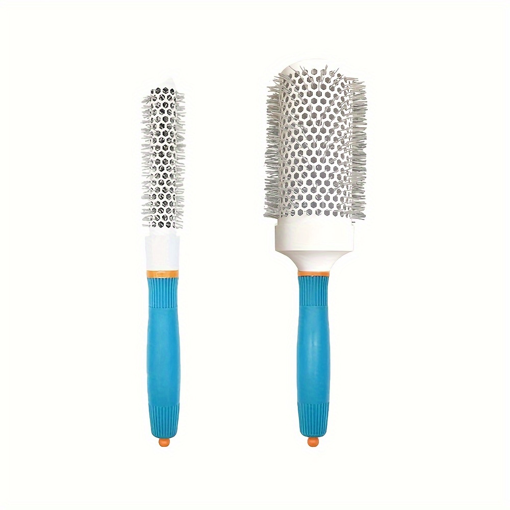 

2pcs/set Professional Round Hair Brushes For Normal Hair, Heat Resistant Plastic Bristle, Abs Handle Hairdressing Combs