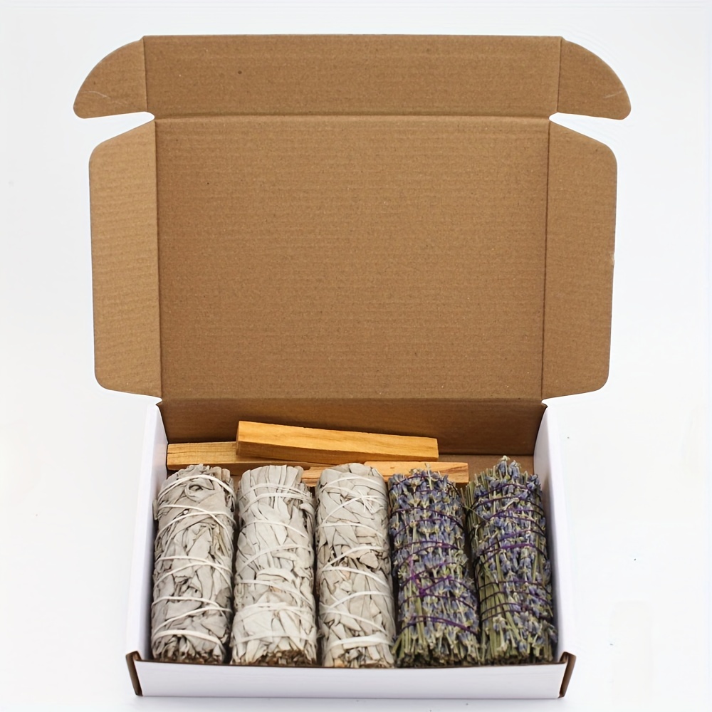 

White Sage, Lavender, And Peruvian Sacred Wood Aromatherapy Sticks Set - Hand-tied, Natural Cleansing Bundle For Meditation And Peaceful Ambiance - Ideal Gift For Mindfulness And Spiritual Practice