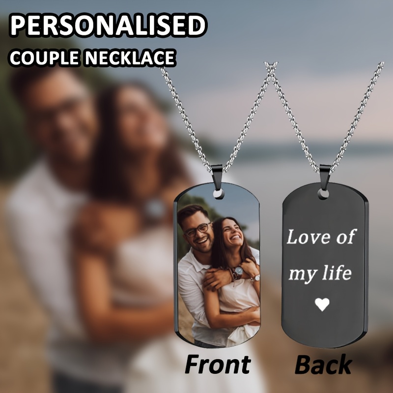 Customized Photo Laser Engraved Pendant Necklace