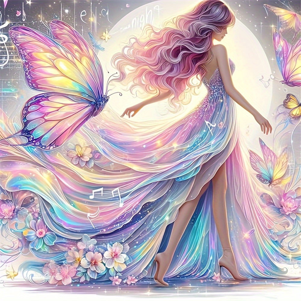 Image of 1pc Diamond Painting Kit Kit Diamond Round Dot Painting 5d Art And Crafts Suitable For Home Wall Decoration Gift Set