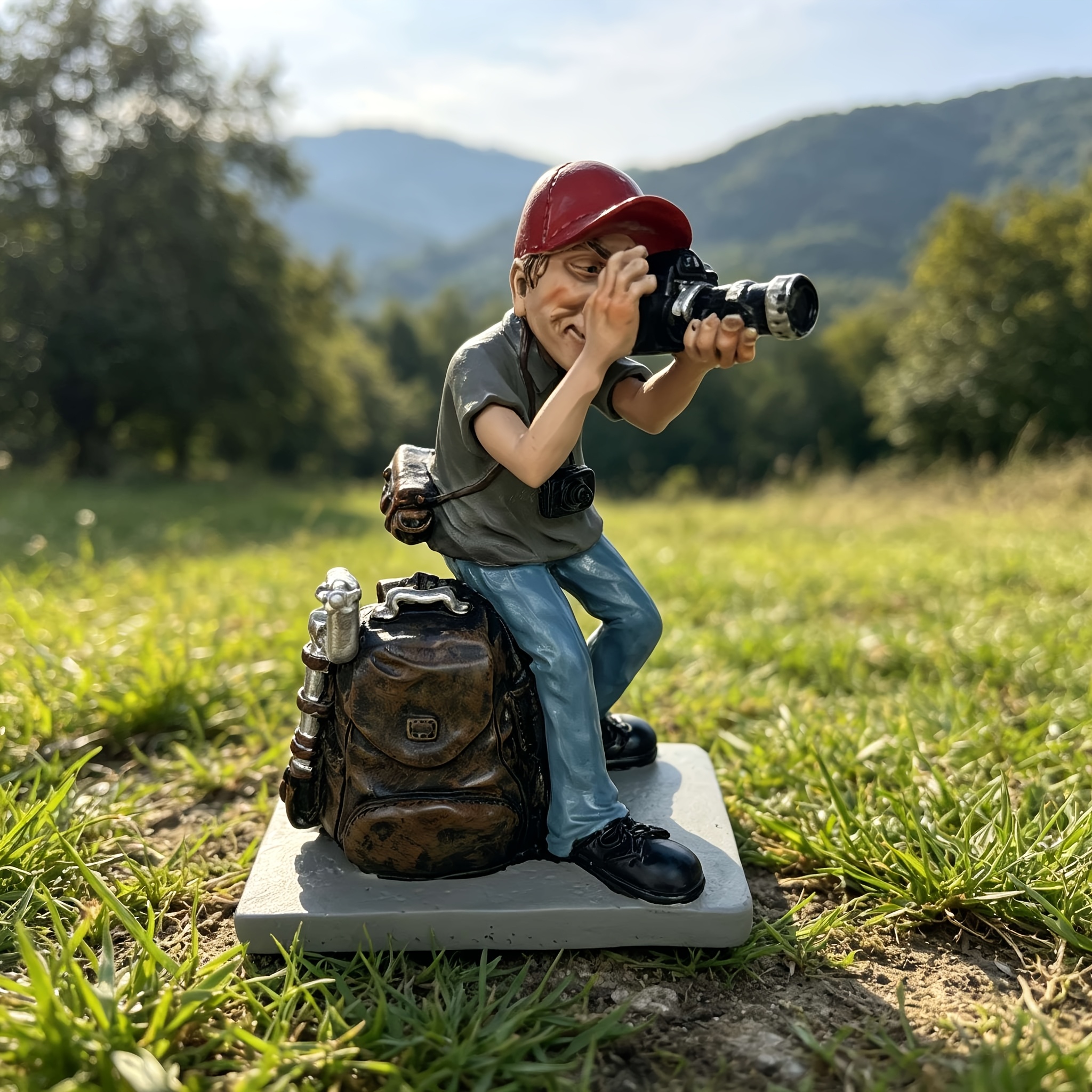 TEMU Statuette Ornementale Amusante de Photographe en Résine, Décoration de Bureau et de Table d'Étude, Cadeau pour Amateurs de Photographie pour