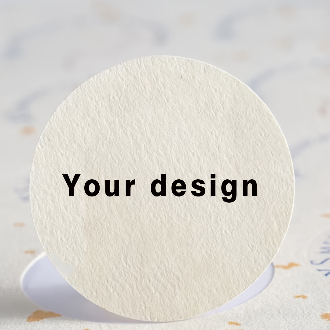 TEMU [customized Image] Customized Tree Texture Paper Sticker -logo, , Label, , Self-adhesive Sticker, Printing, Printed Packaging, Cold Drink Glass