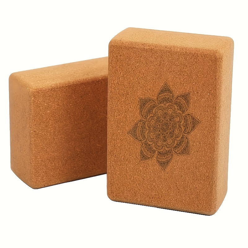 

1pc Yoga Fitness Cork Block, Non-slip Portable Special Brick For Pressing Legs Practice, High Density Support Fitness Block For Pilates, Stretching, And Meditation