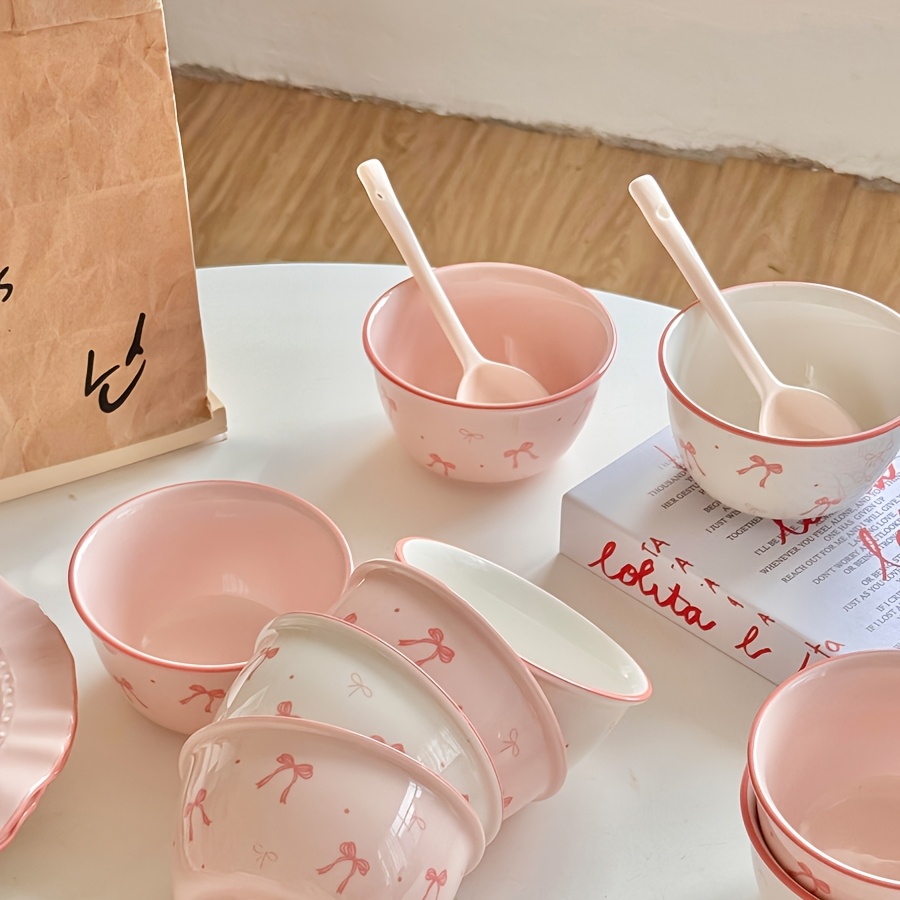 vajilla cerámica rosa niña cereal/ Temu Peru