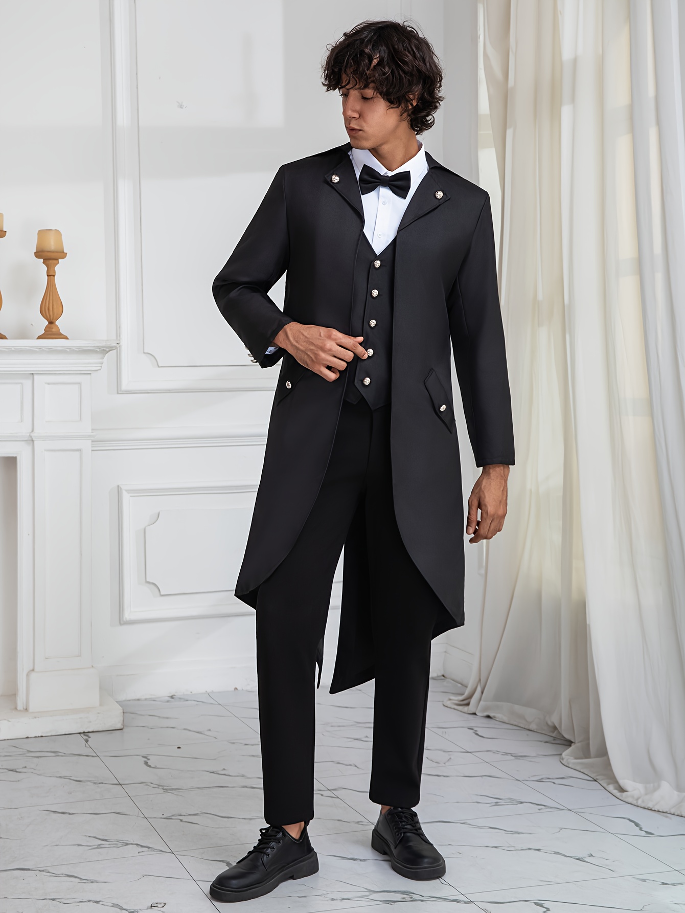 Veste à Capuche Gothique Pour Homme Style Démon Masquerade Punk Cosplay Rouge XL