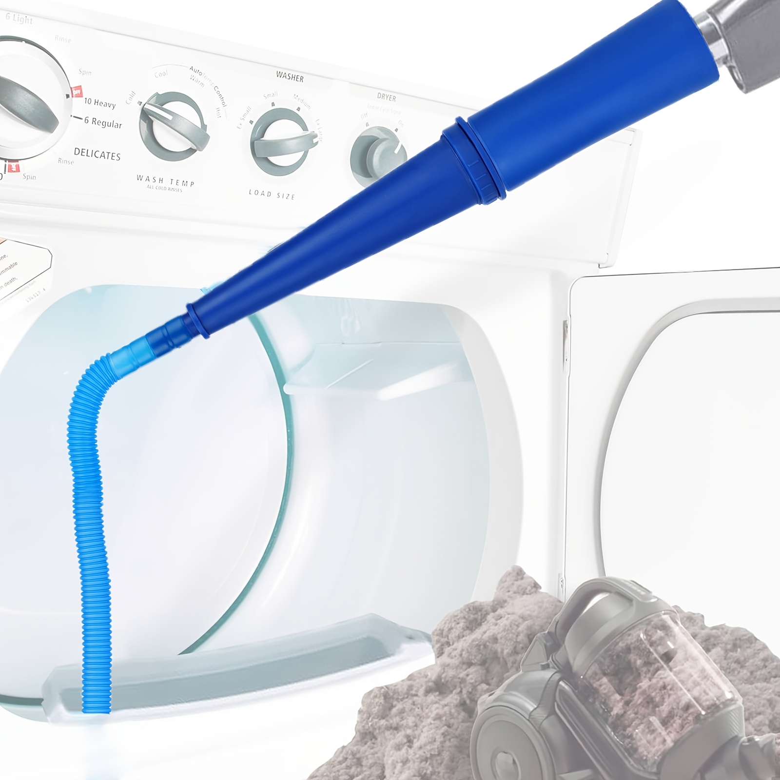 washing machine lint remover vacuum cleaner duct dryer vent cleaning hose reusable easy assembly deep cleaning accessory