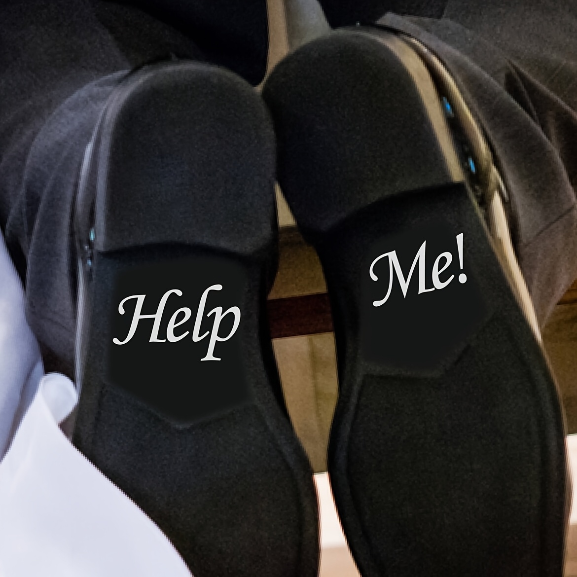 Autocolante Vinilice Detașabile pentru Pantofi de Nuntă – Design Personalizat, Decorațiuni pentru Nuntă „Help Me!”