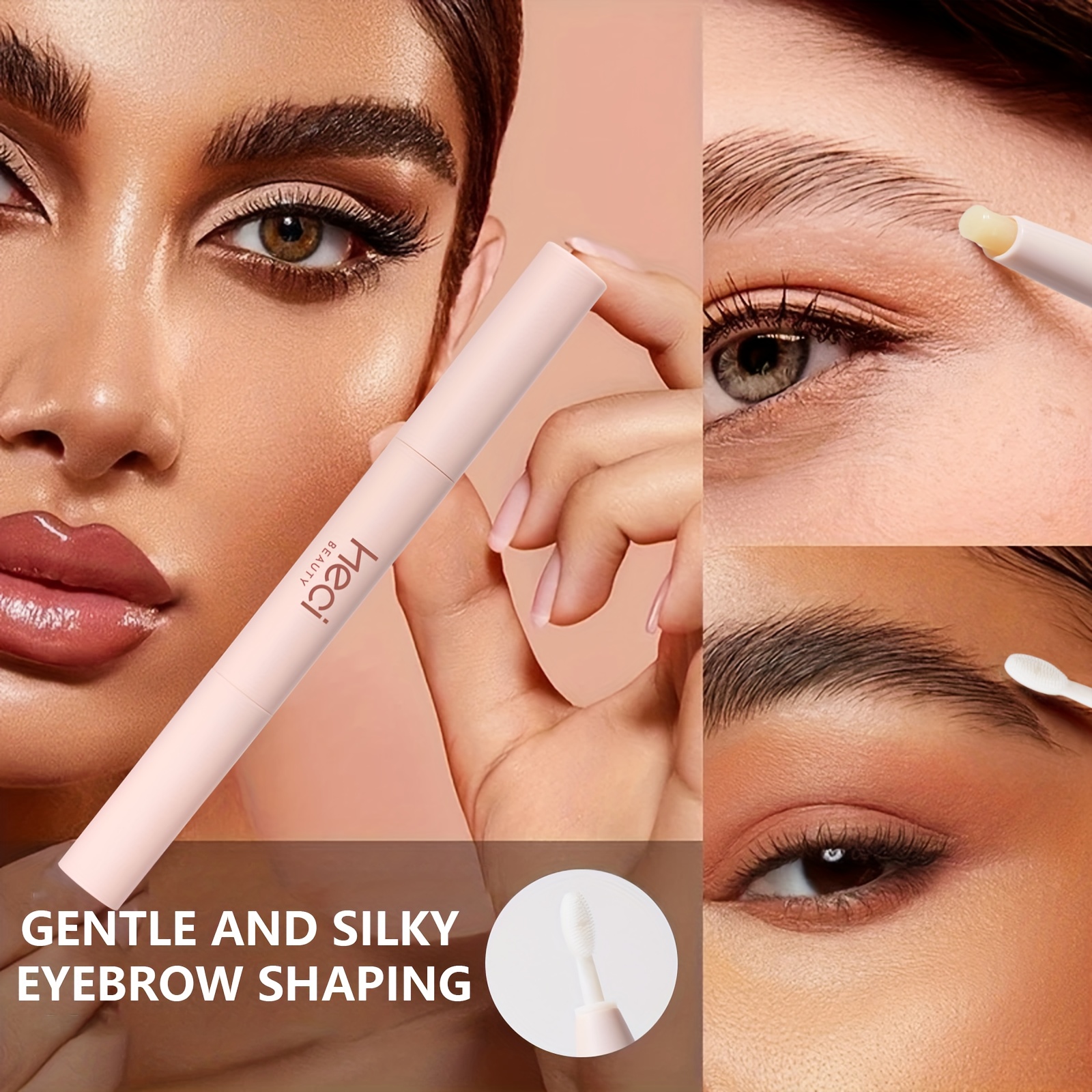 Image of 1pc Dual-head Brow Wax Pencil With Brush And Comb, Moisturizing Eyebrow Wax, Waterproof And Long-lasting, Thick, Stylish Eyebrows, Eyebrow Gel, Perfect Gift For Birthdays, Halloween, And Christmas