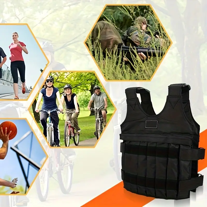 Gilet lesté réglable, gilet d'exercice (1-50KG Gilet lesté réglable, gilet d'exercice (1-50KG