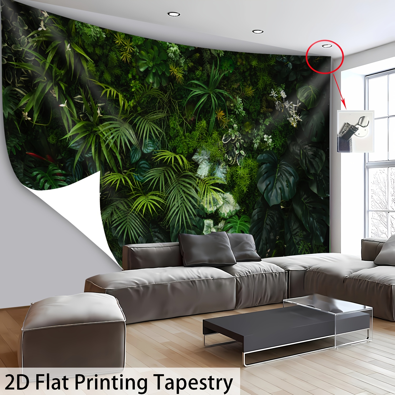 Tropical Plant Pattern Wall Tapestry Large Hd Polyester Decor_voghion.com
