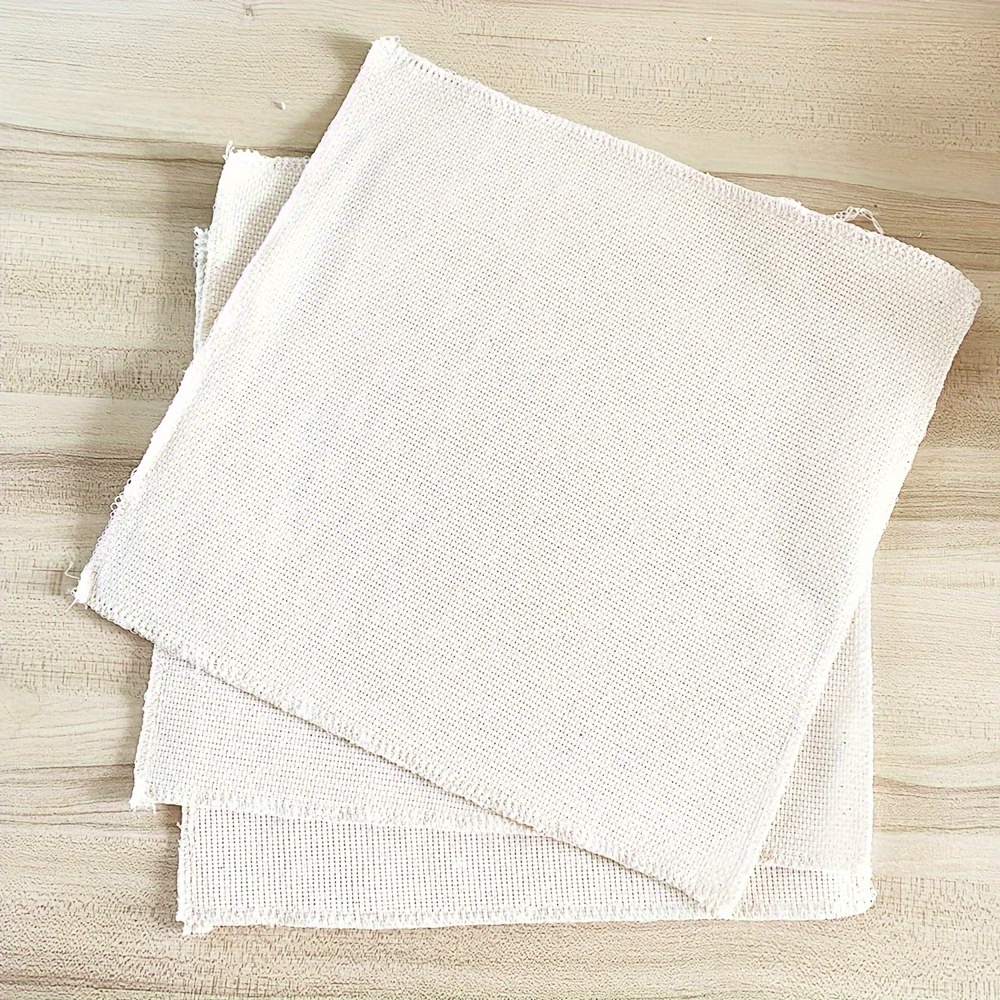 

3pcs Linen Needlework Fabric, 11'' X 11'' Cloth For Embroidery, Sewing Supplies