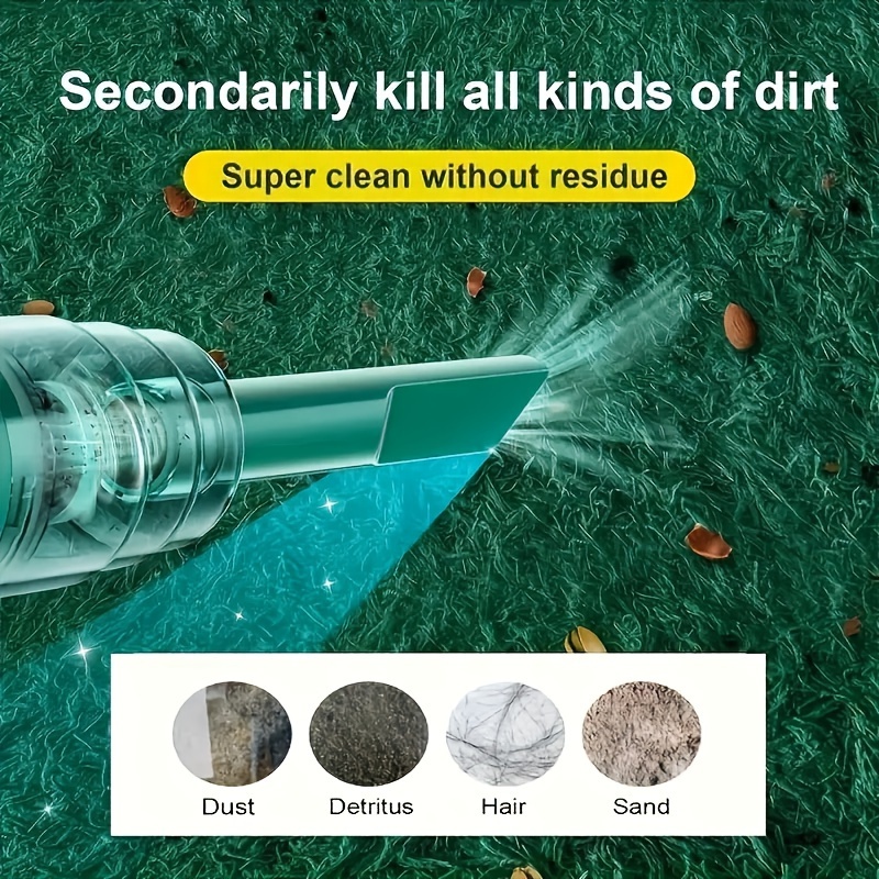 aspirador de pó portátil para carro de 12    de    , sucção de 3.6 kpa,   de poeira de 0.1-0.2l, filtro de tecido,   silenciosa de 65db, com cabo de 3-5m,     de 0-200w, não requer bateria detalhes 4
