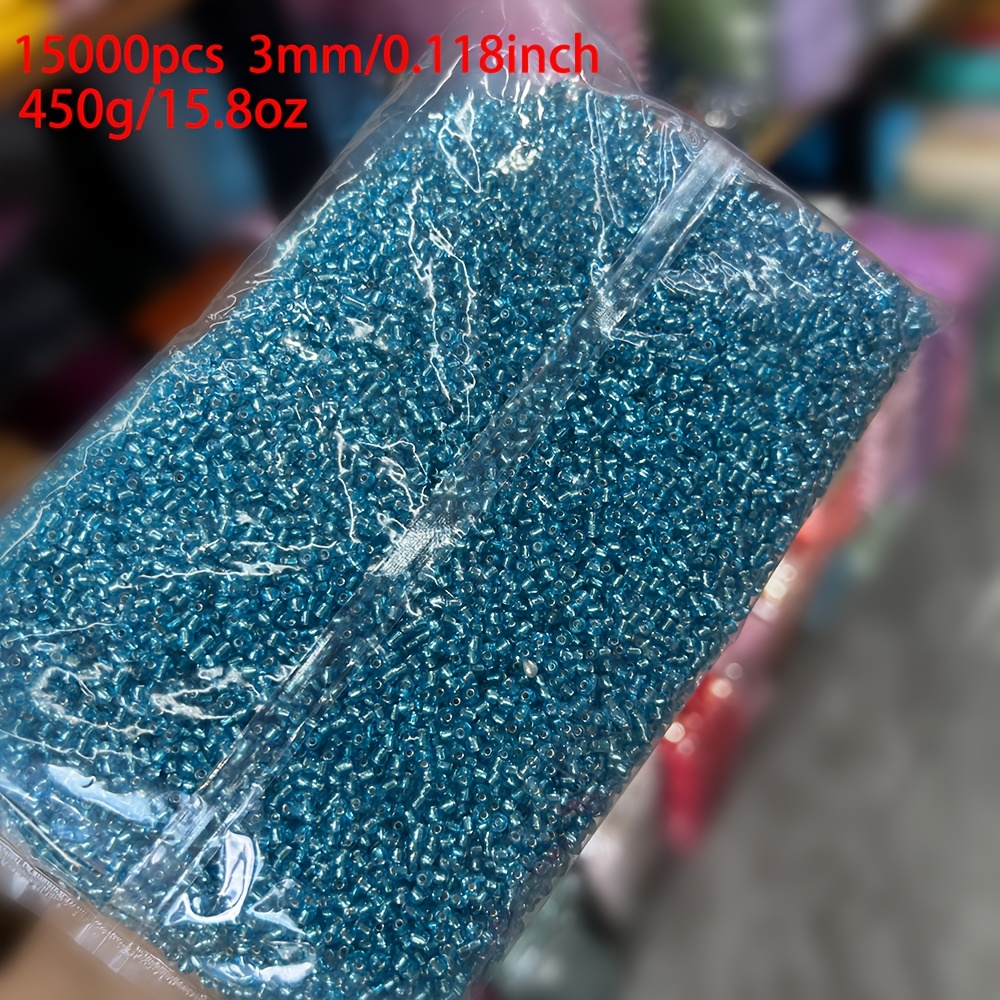 TOAOB Witte 3 mm glazen kralen om te rijgen, 1500 stuks, glas, rocaillekralen, kleine glazen kralen, 50 gram, zaadkralen voor doe-het-zelf armbanden