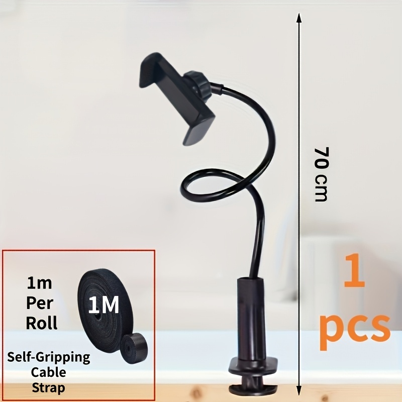 TEMU Flexible Clip-on Phone Holder, 70cm Long Arm Lazy Phone Stand, 360° Rotatable Bedside Phone Mount, , Stable, Kitchen/indoor/outdoor Universal