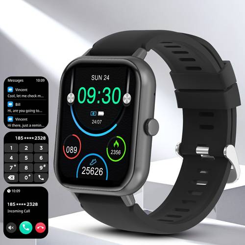 1 83 inch full screen smartwatch resistant fitness with text and call capabilities 100 exercise pedometer distance compatible with and phone