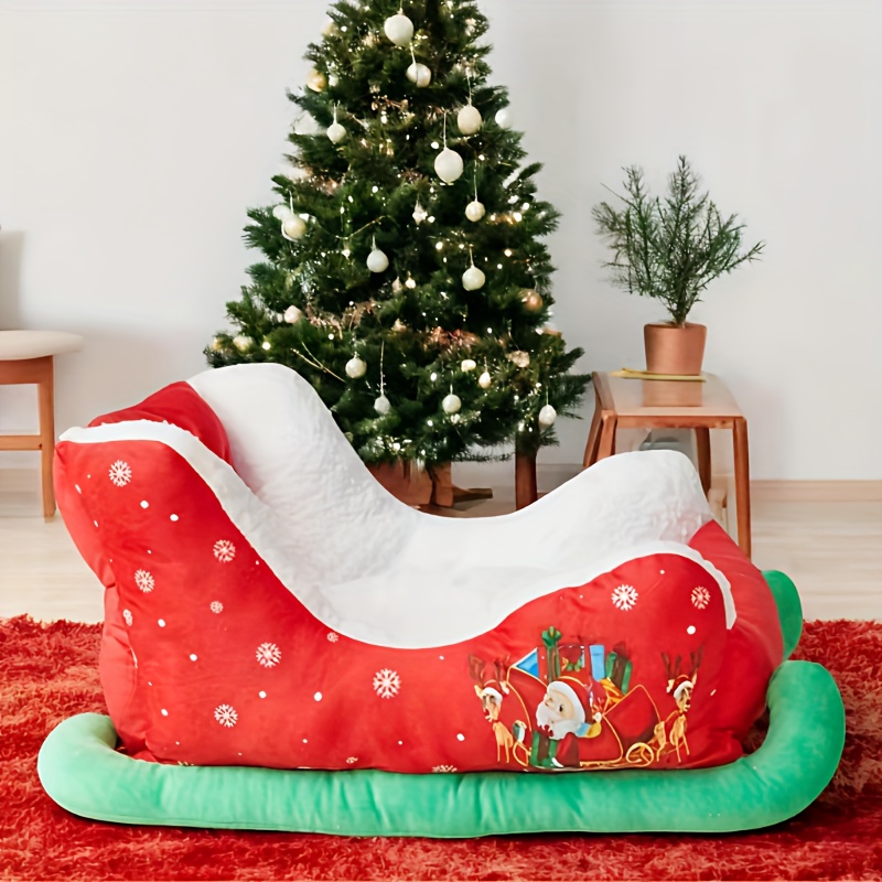 christmas   bed cat mat winter warm pet bed with removable washable cover soft polyester fill festive red green design for small medium dogs cats cozy holiday decor for christmas christmas bed for dogs   plush pet furniture holiday pet accessory decorative pet bed durable pet bed Product details 2