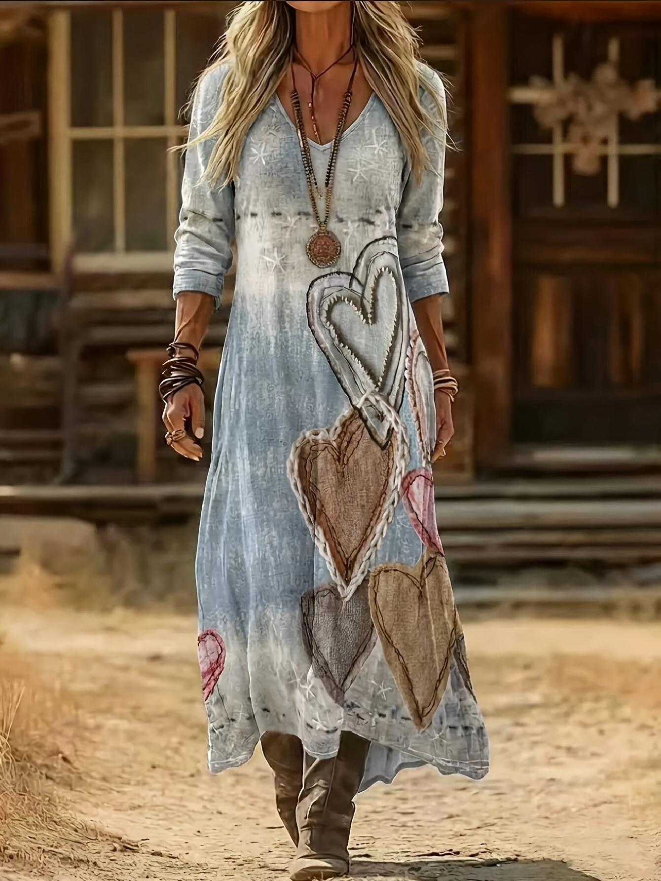 brown heart dress Heart To Heart Dress main image 0