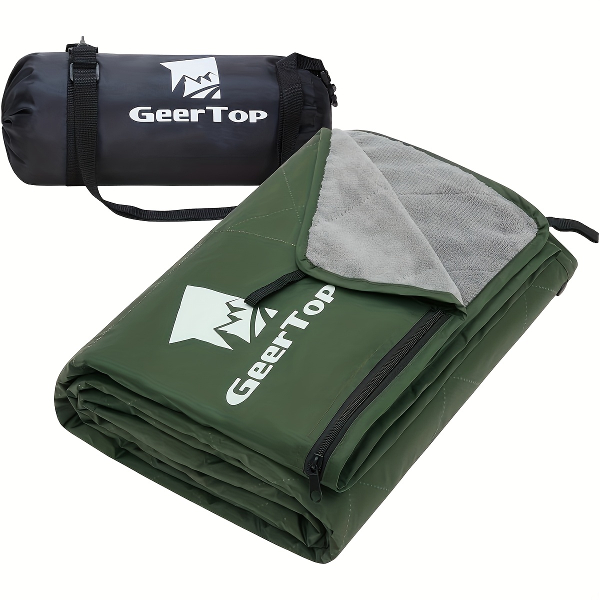 Geertop Outdoor Stadium Blankets, Thick And Warm, Windproof, Camping Blanket 79''x59'', Including Pack Sack With Shoulder Strap