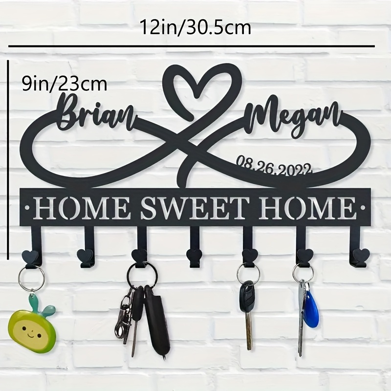 TEMU Customized Logo. Tailored Wall - Fixed Keyholder: Metal, Heart-shaped Symbolizing . Personalized , Serving As A Clothes Hanger. Valentine's Day