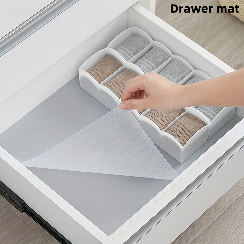 2 ritinėliai baltos spalvos plaunamos aliejui atsparios neslystančios stalčių įklotai - 30.0 cm x 100.0 cm, EVA medžiaga, idealiai tinka spintelėms, stalčiams ir batų lentynoms, lentynų įklotai, šaldytuvo kilimėliai, lentynų uždangalai, dryžuoti virtuvės stalčių ritinėliai, skaidrūs šaldytuvo kilimėliai
