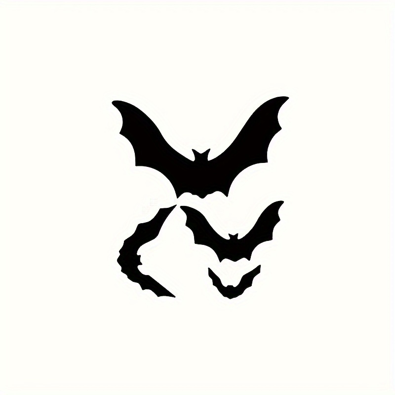 4pcs Bat Vinyl Car Stickers Diy Self-adhesive Window Horror Atmosphere Decor Car Decals