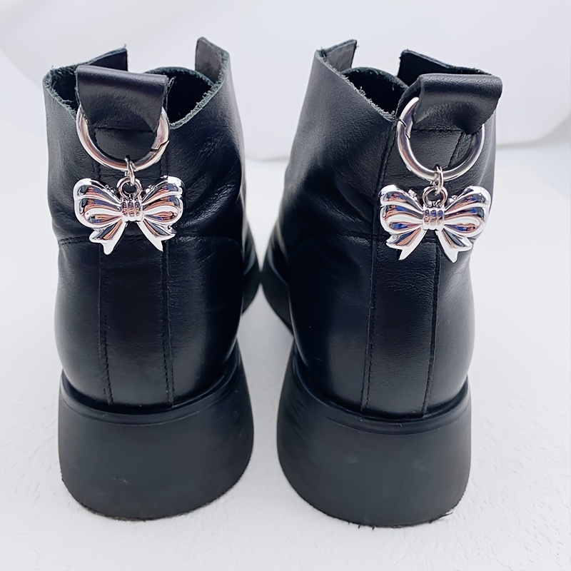 

Set Of 2 Dark Gothic Style Retro Cool Shoe Accessories With Butterfly Bows For Diy Clothing And Hat Decorations