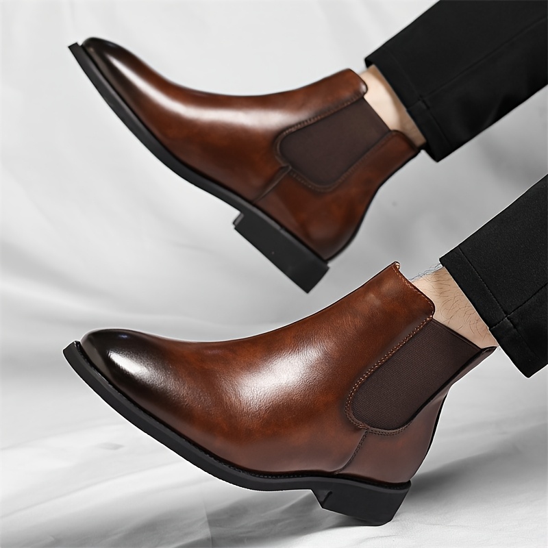 Men'S Chelsea Boots, Versatile And Stylish British-Style Short Boots, Comfortable And Breathable Mid-Calf Shoes