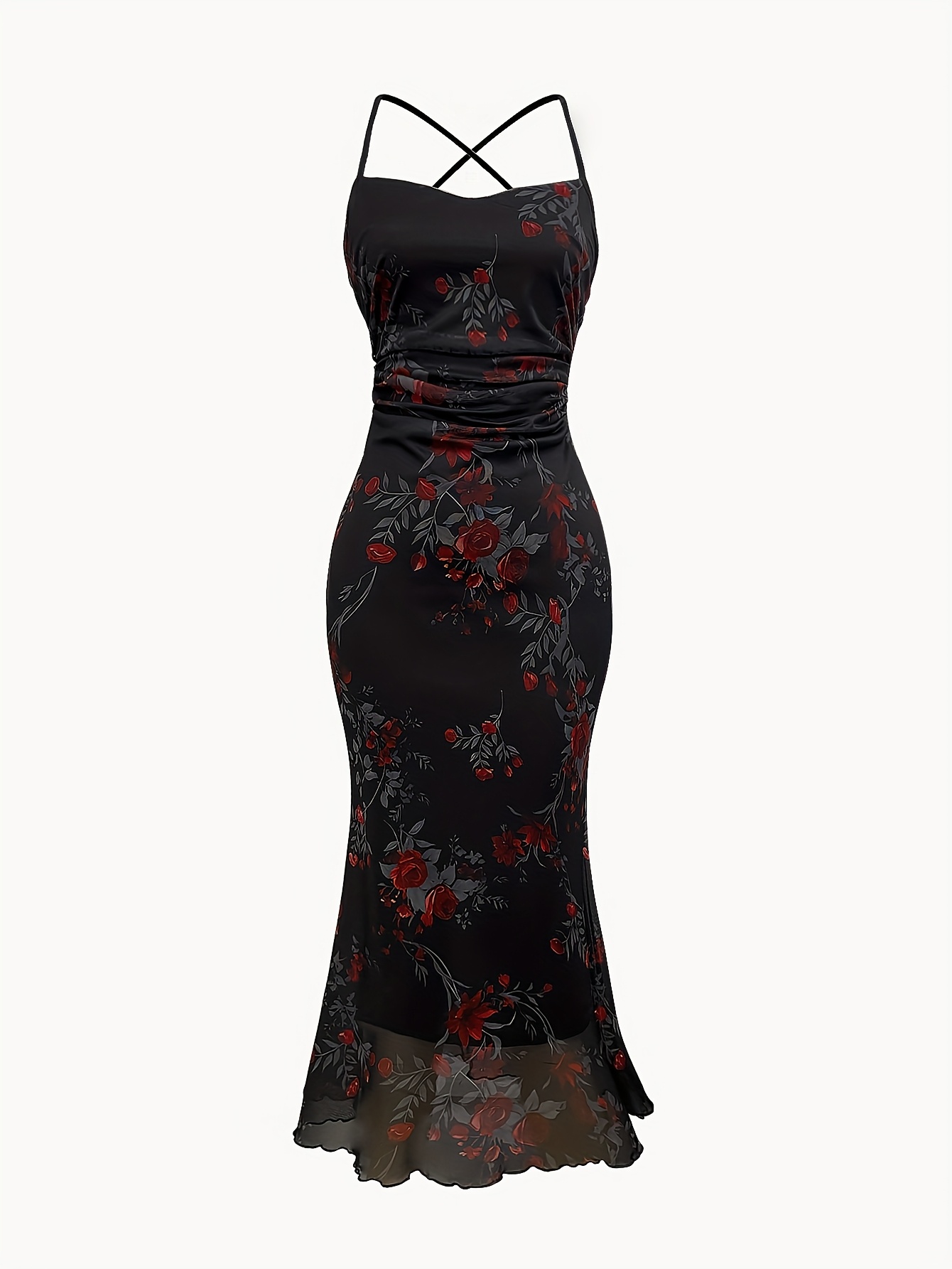 Women's Stretch * Print Midi Dress - Elegant Loose-Fit Dress Suitable for Weddings, Parties & Daily Wear