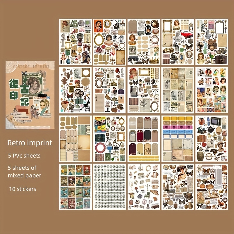 E-shop 20-seitige Retro-Aufkleber, Handbuch-Aufkleber