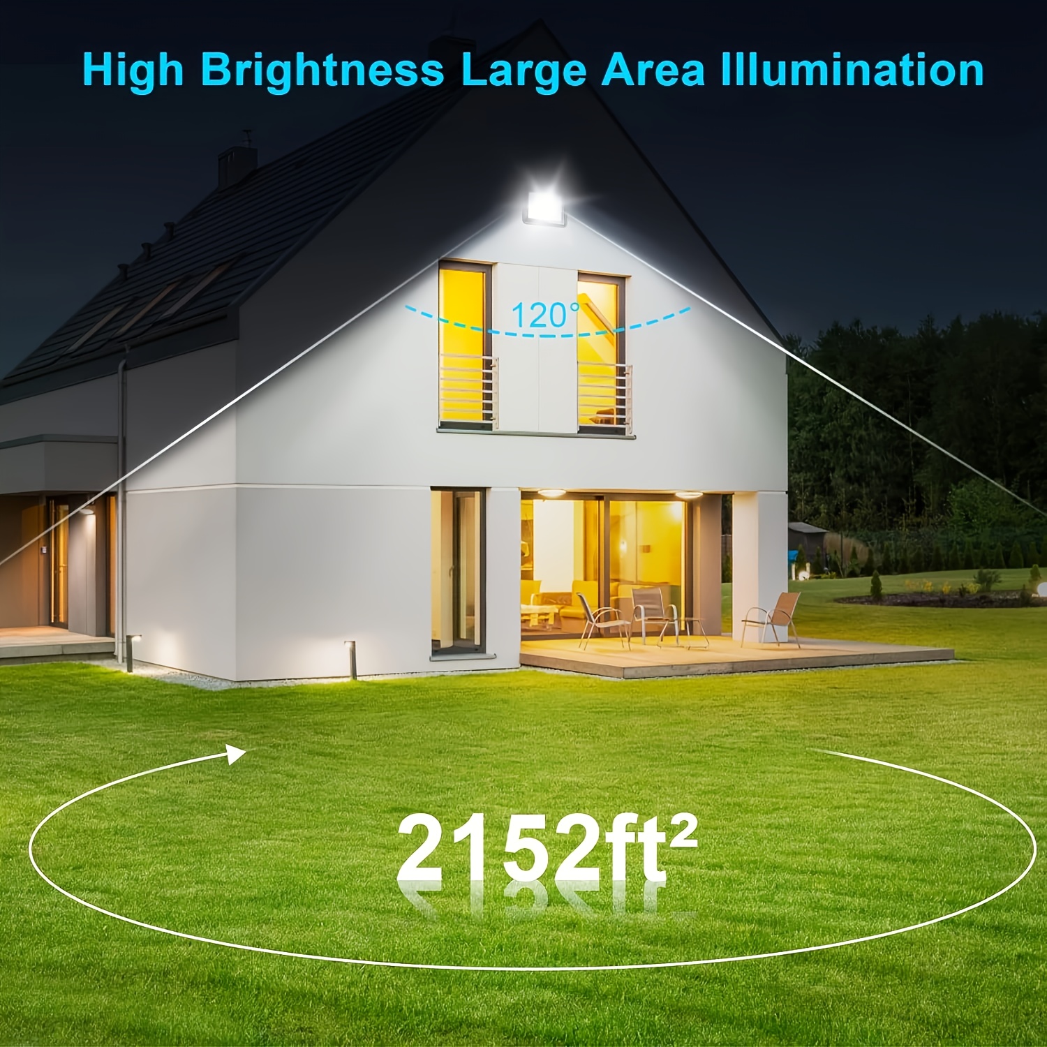 T-SUN 100W LED Flood Light Outdoor, 11000lm LED Work Light with Plug,  Garage Lighting Security Lights, 6000K Daylight White, IP66 Waterproof  Outdoor